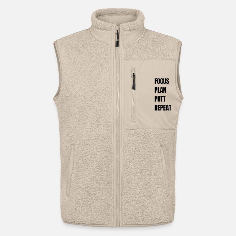 Golf Focus Plan Putt Repeat - Unisex Sherpa Gilet by Stanley/Stella - beige