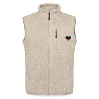 Herz ausgelaugt - Unisex Sherpaweste von Stanley/Stella - Beige - Vorne - AI Model Male 178 light (178cm) & AI Model Female 172 light (172cm)
