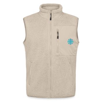 Geometrische blaue Schneeflocke - Unisex Sherpaweste von Stanley/Stella - Beige - Vorne - AI Model Male 178 light (178cm) & AI Model Female 172 light (172cm)