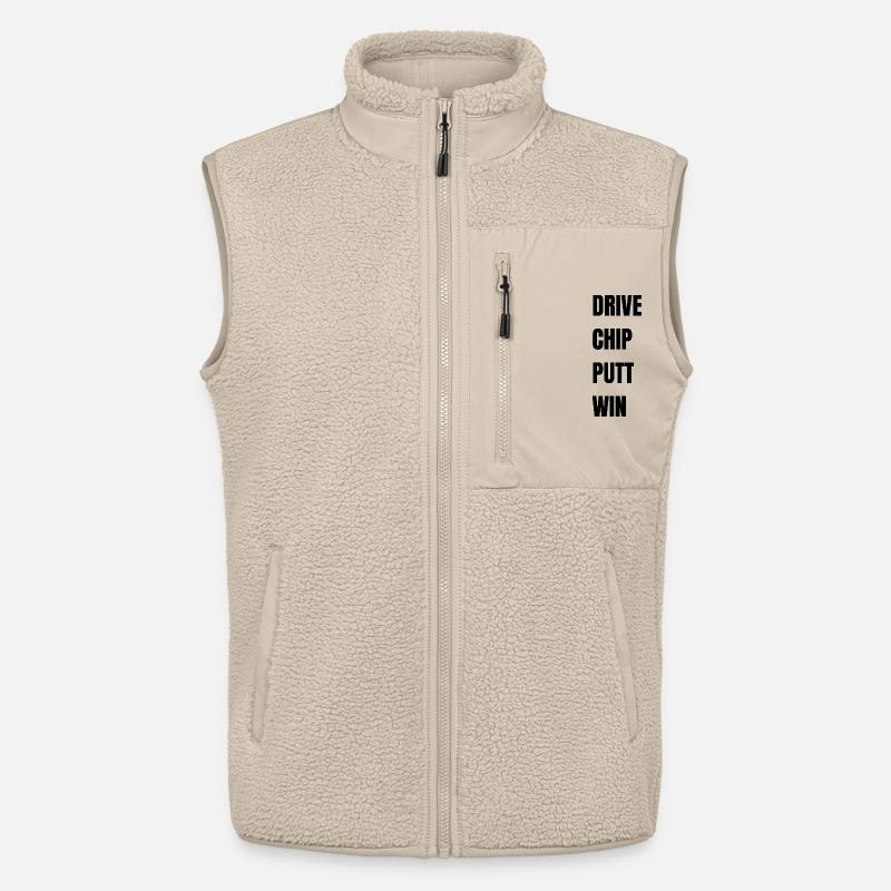 Golf Drive Chip Putt Win - Unisex Sherpa Gilet by Stanley/Stella - beige
