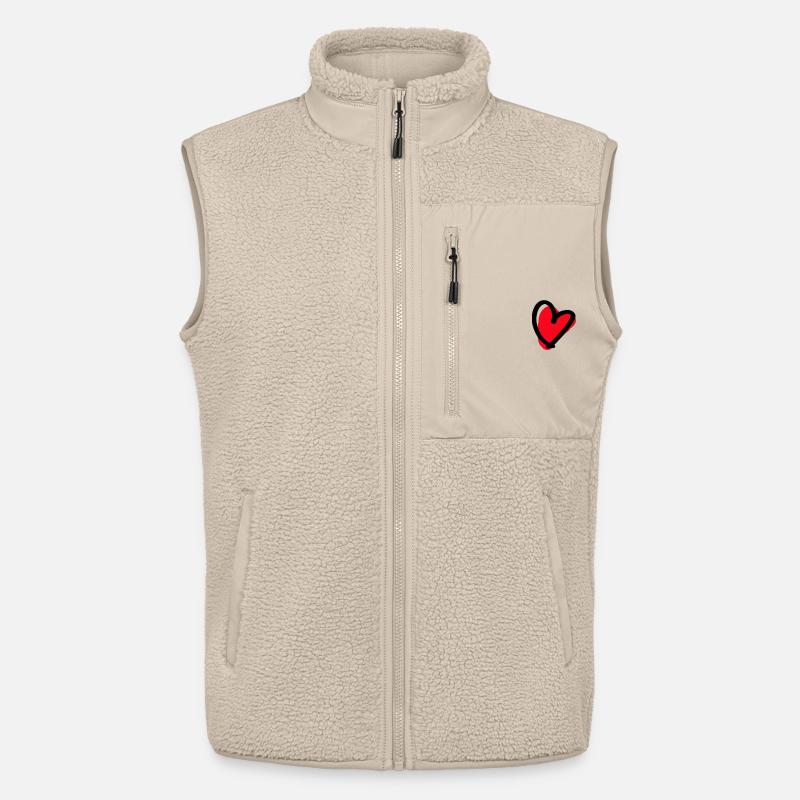 Herz - Unisex Sherpaweste von Stanley/Stella - Beige