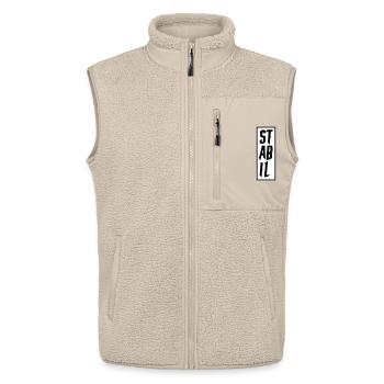 STABIL - BLOCK - Unisex Sherpaweste von Stanley/Stella - Beige - Vorne - AI Model Male 178 light (178cm) & AI Model Female 172 light (172cm)