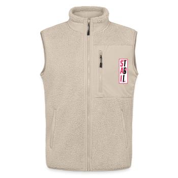 STABIL - BLOCK - 161 EDITION - Unisex Sherpaweste von Stanley/Stella - Beige - Vorne - AI Model Male 178 light (178cm) & AI Model Female 172 light (172cm)