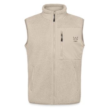 gekreuzte Ruderskulls - Ruderblätter mit Ruderboot - Unisex Sherpaweste von Stanley/Stella - Beige - Vorne - AI Model Male 178 light (178cm) & AI Model Female 172 light (172cm)