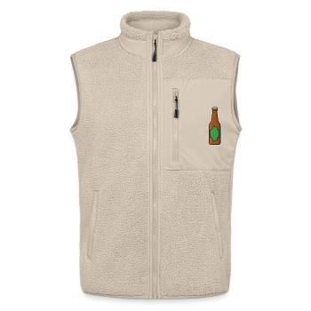 Retro Bierflasche Illustration - Unisex Sherpaweste von Stanley/Stella - Beige - Vorne - AI Model Male 178 light (178cm) & AI Model Female 172 light (172cm)
