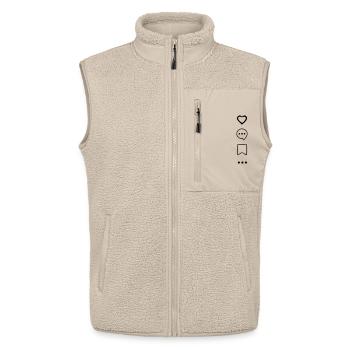 Avi Collection – Icônes sociales - Veste sans manches sherpa unisexe Stanley/Stella - beige - Devant - AI Model Male 178 light (178cm) & AI Model Female 172 light (172cm)