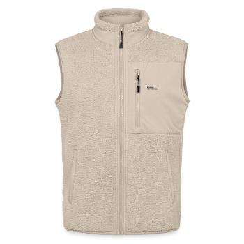 Sei echt, nicht perfekt – inspirierendes Zitat - Unisex Sherpaweste von Stanley/Stella - Beige - Vorne - AI Model Male 178 light (178cm) & AI Model Female 172 light (172cm)