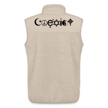Coexist Symbol Shirt – Frieden Vielfalt Tolleranz - Unisex Sherpaweste von Stanley/Stella - Beige - Hinten - AI Model Male 178 light (178cm)