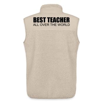meilleur professeur du monde entier - Veste sans manches sherpa unisexe Stanley/Stella - beige - Dos - AI Model Male 178 light (178cm)