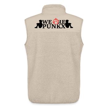 Nous sommes Punkx - Veste sans manches sherpa unisexe Stanley/Stella - beige - Dos - AI Model Male 178 light (178cm)