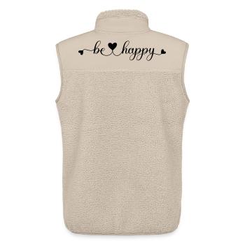 be happy - Unisex Sherpaweste von Stanley/Stella - Beige - Hinten - AI Model Male 178 light (178cm)