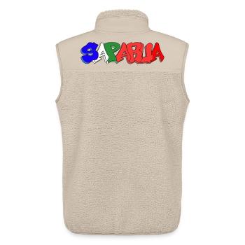 Saparua - Molukken 4 Farben - Unisex Sherpaweste von Stanley/Stella - Beige - Hinten - AI Model Male 178 light (178cm)
