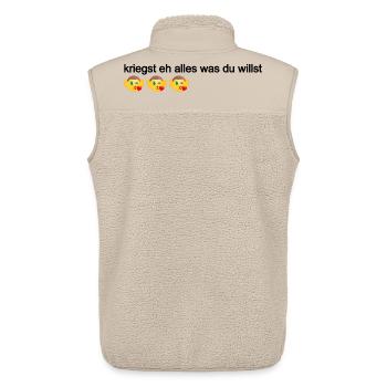 kriegst eh alles was du willst, Politik Österreich - Unisex Sherpaweste von Stanley/Stella - Beige - Hinten - AI Model Male 178 light (178cm)
