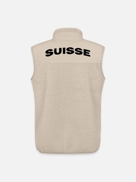 Switzerland - Unisex Sherpa Gilet by Stanley/Stella - beige