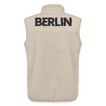 Berlin lettering - Unisex Sherpa Gilet by Stanley/Stella - beige - Back - AI Model Male 178 light (178cm)
