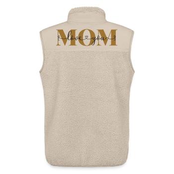 Love you Mom Liebeserklärung Mutter Liebe Mama - Unisex Sherpaweste von Stanley/Stella - Beige - Hinten - AI Model Male 178 light (178cm)