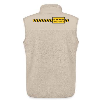 En vacances arrêts frequents Humour - Veste sans manches sherpa unisexe Stanley/Stella - beige - Dos - AI Model Male 178 light (178cm)