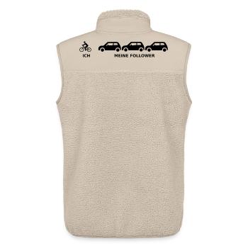 FahrradFan black - Unisex Sherpaweste von Stanley/Stella - Beige - Hinten - AI Model Male 178 light (178cm)