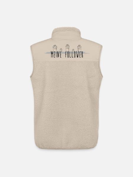 Meine Follower - Katze, Katzenpfoten - Unisex Sherpaweste von Stanley/Stella - Beige