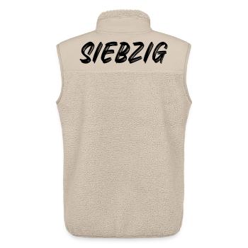 70 - Siebzig - 70. Geburtstag - Unisex Sherpaweste von Stanley/Stella - Beige - Hinten - AI Model Male 178 light (178cm)