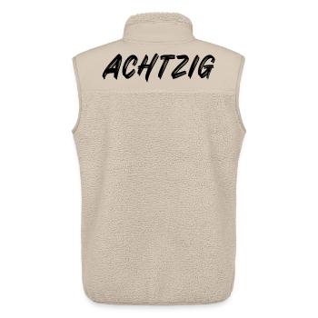 80 - Achtzig - 80. Geburtstag - Unisex Sherpaweste von Stanley/Stella - Beige - Hinten - AI Model Male 178 light (178cm)
