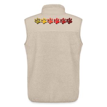 paw print dog cat in color gradient autumnal - Unisex Sherpa Gilet by Stanley/Stella - beige - Back - AI Model Male 178 light (178cm)