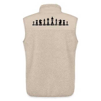 Pièce d'échecs - Veste sans manches sherpa unisexe Stanley/Stella - beige - Dos - AI Model Male 178 light (178cm)