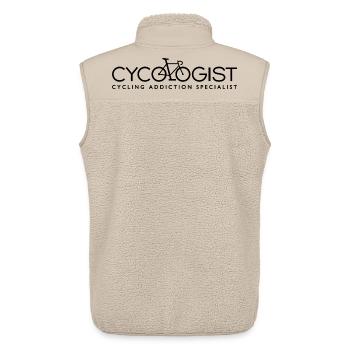 Cycologue. Spécialiste de l’addiction au vélo - Veste sans manches sherpa unisexe Stanley/Stella - beige - Dos - AI Model Male 178 light (178cm)