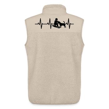 Palpitations de la figure de bâton vétérinaire - Veste sans manches sherpa unisexe Stanley/Stella - beige - Dos - AI Model Male 178 light (178cm)