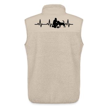 Vétérinaire ECG Heart Line - Veste sans manches sherpa unisexe Stanley/Stella - beige - Dos - AI Model Male 178 light (178cm)