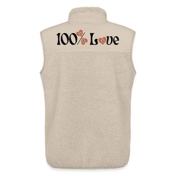 100 % Love - Unisex Sherpaweste von Stanley/Stella - Beige - Hinten - AI Model Male 178 light (178cm)