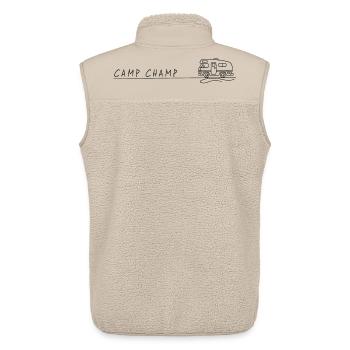 Camp de camping-car Champ Spruch Camping - Veste sans manches sherpa unisexe Stanley/Stella - beige - Dos - AI Model Male 178 light (178cm)