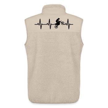 Motocross Fahrer EKG - Unisex Sherpaweste von Stanley/Stella - Beige - Hinten - AI Model Male 178 light (178cm)
