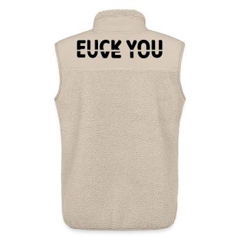 Ob ich dich liebe oder nicht # - Unisex Sherpaweste von Stanley/Stella - Beige - Hinten - AI Model Male 178 light (178cm)