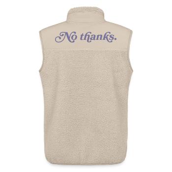 Nein, danke. - Unisex Sherpaweste von Stanley/Stella - Beige - Hinten - AI Model Male 178 light (178cm)