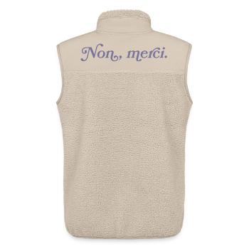 Non, merci – Französischer Minimalismus - Unisex Sherpaweste von Stanley/Stella - Beige - Hinten - AI Model Male 178 light (178cm)