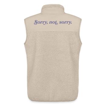 Sorry, not sorry – Cheeky & direct - Unisex Sherpa Gilet by Stanley/Stella - beige - Back - AI Model Male 178 light (178cm)