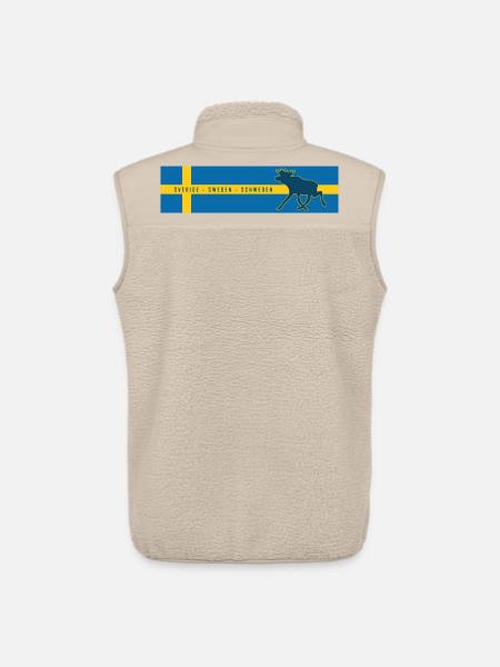 Sweden - Sverige - Sweden - Moose - Unisex Sherpa Gilet by Stanley/Stella - beige