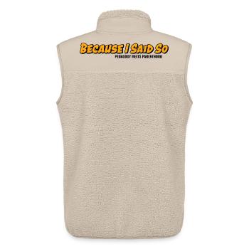 Weil ich es sage – Elternklassiker - Unisex Sherpaweste von Stanley/Stella - Beige - Hinten - AI Model Male 178 light (178cm)