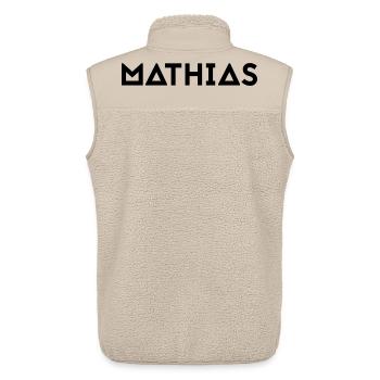 First name Mathias - Unisex Sherpa Gilet by Stanley/Stella - beige - Back - AI Model Male 178 light (178cm)