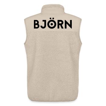 Prénom Björn - Veste sans manches sherpa unisexe Stanley/Stella - beige - Dos - AI Model Male 178 light (178cm)