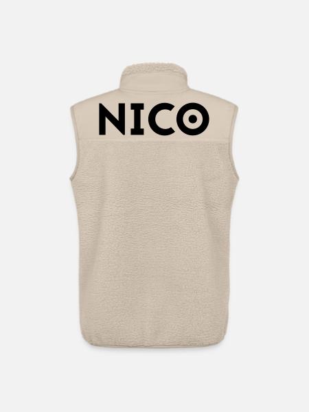 Prénom Nico - Veste sans manches sherpa unisexe Stanley/Stella - beige