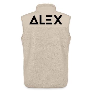 First name Alex - Unisex Sherpa Gilet by Stanley/Stella - beige - Back - AI Model Male 178 light (178cm)