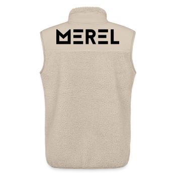 First name Merel - Unisex Sherpa Gilet by Stanley/Stella - beige - Back - AI Model Male 178 light (178cm)