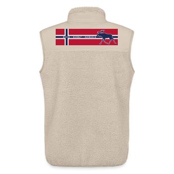 Norge - Norvège - Norvège - Drapeau - Orignal droit - Veste sans manches sherpa unisexe Stanley/Stella - beige - Dos - AI Model Male 178 light (178cm)