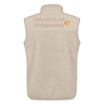 Heute bin ich mein Lieblingsmensch – Selbstliebe - Unisex Sherpaweste von Stanley/Stella - Beige - Hinten - AI Model Male 178 light (178cm)