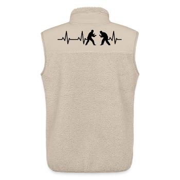 Judoka heartbeat - Unisex Sherpa Gilet by Stanley/Stella - beige - Back - AI Model Male 178 light (178cm)
