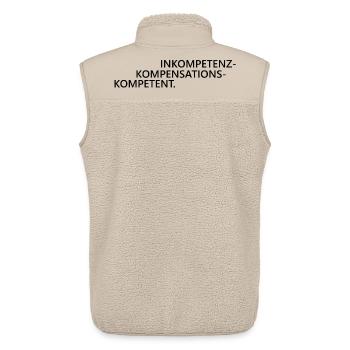 Inkompetenzkompensationskompetent Büro Humor Chef - Unisex Sherpaweste von Stanley/Stella - Beige - Hinten - AI Model Male 178 light (178cm)