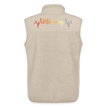 Retro Veterinary Heart Line - Unisex Sherpa Gilet by Stanley/Stella - beige - Back - AI Model Male 178 light (178cm)