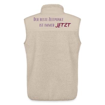 The best time is always now - Unisex Sherpa Gilet by Stanley/Stella - beige - Back - AI Model Male 178 light (178cm)